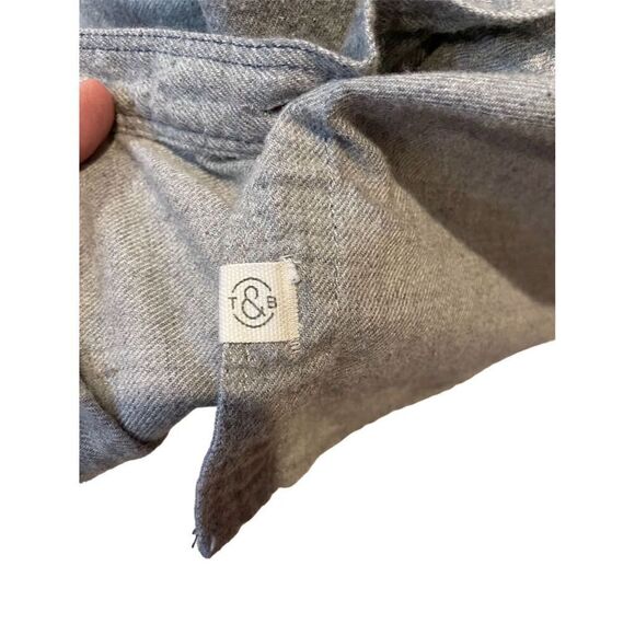 Treasure Bond Ladies Boyfriend M Gray Chambray Button-Up  Long Sleeve Casual - Picture 5 of 10